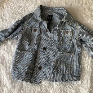 Striped denim jacket light weight